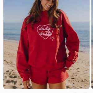 Daily Drills Red Heart Logo Crew Sweatshirt